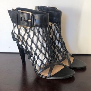 L.A.M.B netted black booties